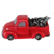 Red Truck with Lighted Headlights, h6.4cm